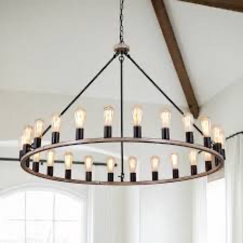 Terrica 24 - Light Wagon Wheel Chandelier