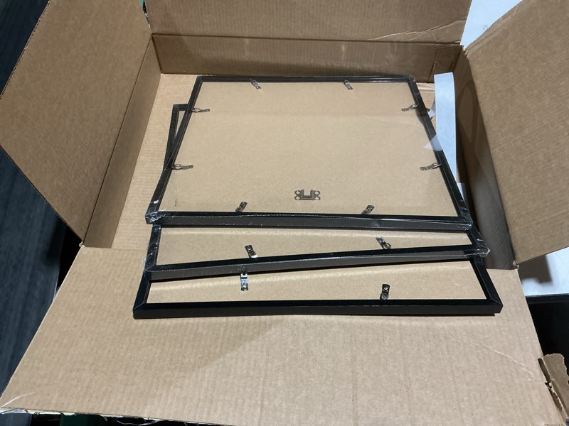 Condition photo showing Good Condition for Fxojyvo 16x16 Frame Set of 3, Black Picture Frame for 16 x 16 Square Picture Poster Photo, Light Weight and High Transparent 16 by 16 Frame for Wall - 3 Pack/Black/16 x16