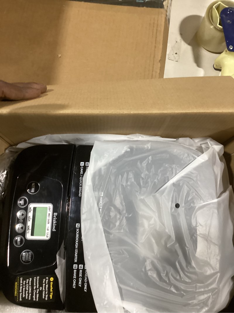 Condition photo showing New/Like New for 19-in-1 Compact Bread Maker Machine, 1.5 lb / 1 lb Loaf Small Breadmaker with Carrying Handle, Including Gluten Free, Dough, Jam, Yogurt Menus, Bake Evenly, Automatic Keep Warm, 3 Crust Color 19 Programs 1.5 LB Small Bread Maker Stainless Steel (Black)