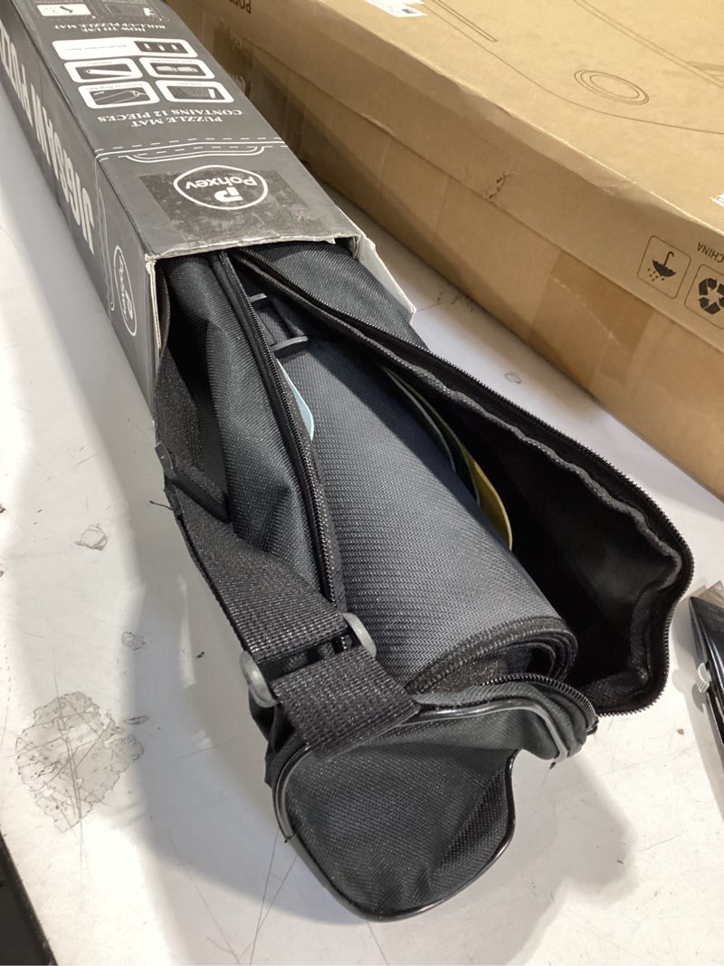 Condition photo showing As Is for Rubber Puzzle Mat Roll Up?Jigsaw Saver Pad Matt Rollup 46" x 26" Up to 1500 1000 500 Pieces, Upgraded Travel Storage Bag with 6 Sorting Trays Portable Keeper with Non-Slip Bottom.
