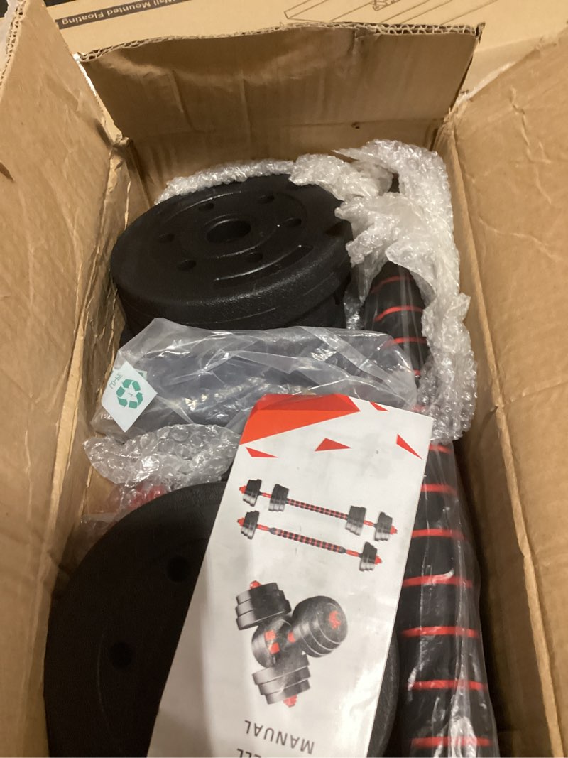 Condition photo showing Good Condition for Adjustable-Dumbbells-Sets,Free Weights-Dumbbells Set of 2 Convertible To Barbell A Pair of Lightweight for Home Gym,Women and Men Equipment red 20lbs (10lbs*2)