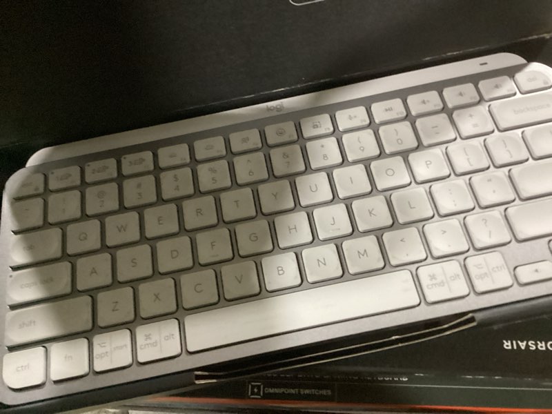 Condition photo showing As Is for Logitech MX Keys Mini Minimalist Wireless Illuminated Keyboard, Compact, Bluetooth, Backlit, USB-C, Compatible with Apple macOS, iOS, Windows, Linux, Android, Metal Build - Pale Gray MX Keys Mini Pale Grey
