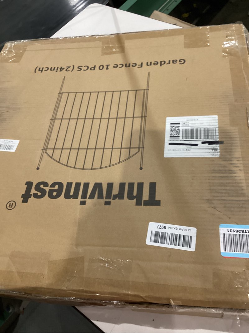 Condition photo showing New/Like New for decorative garden fence 24in (h) x20ft (l), 10 pack no dig fence animal barrier for dog, arched flower bed edging, wire border panel fencing for yard patio outdoor decor black 10 panels-24in(h)x20ft(l)