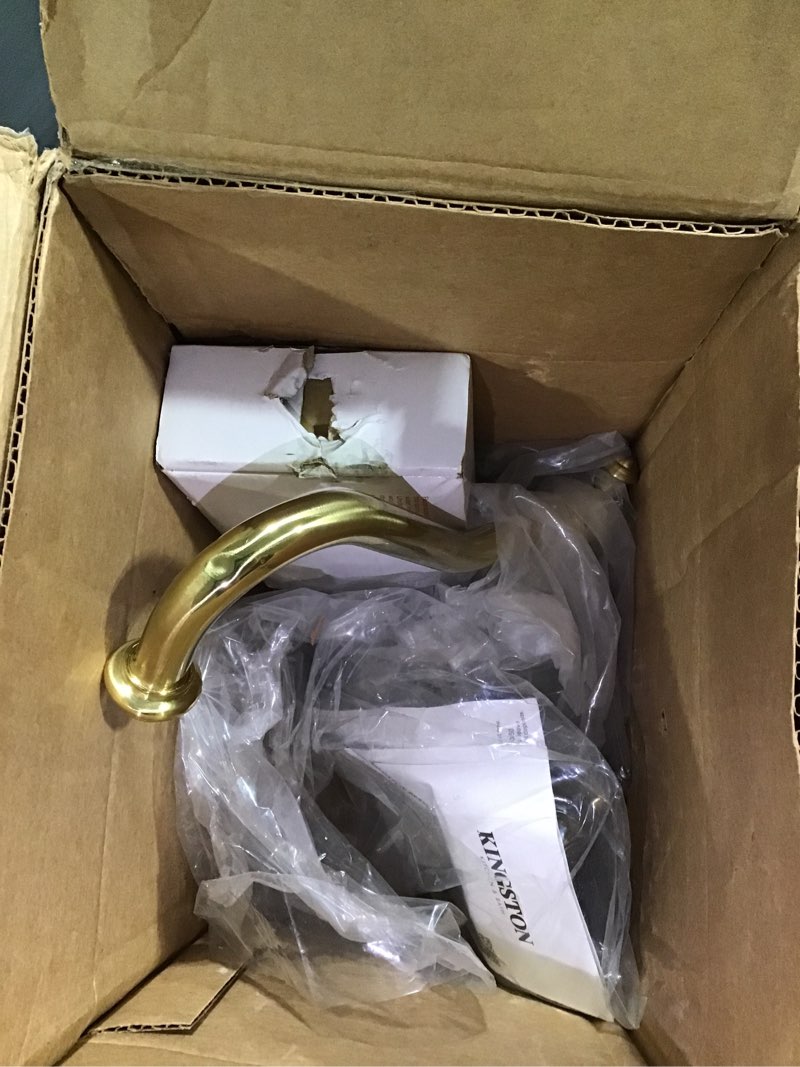 Condition photo showing Good Condition for Kingston Brass KS1272ALBS Heritage Kitchen Faucet with Brass Sprayer, 8-3/4-Inch, Polished Brass
