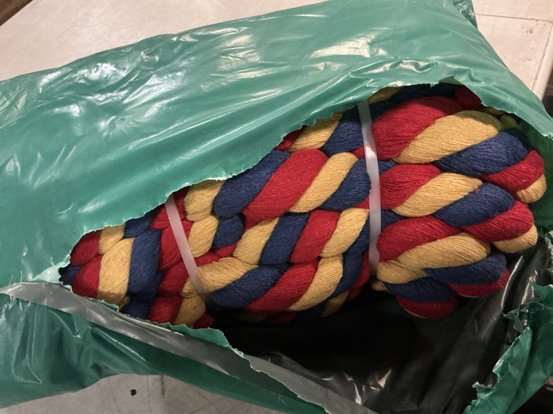 Condition photo showing New/Like New for outdoor yard games 40ft tug of war rope for kids adult, field day family reunion birthday party games, halloween carnival easter outside lawn yard fun games for team building activities, tricolor blue&red&yellow 40 feet