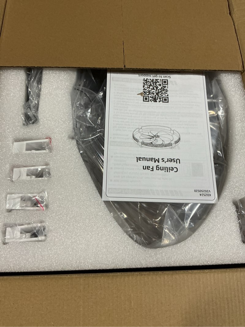 Condition photo showing Good Condition for ZMISHIBO Ceiling Fans with Lights | 24 inch Low Profile Ceiling Fan with Light and Remote | 3CCT Dimmable Modern Flush Mount Bladeless Fan Light with High Airflow for Living Room Bedroom Kitchen White 24 Inch