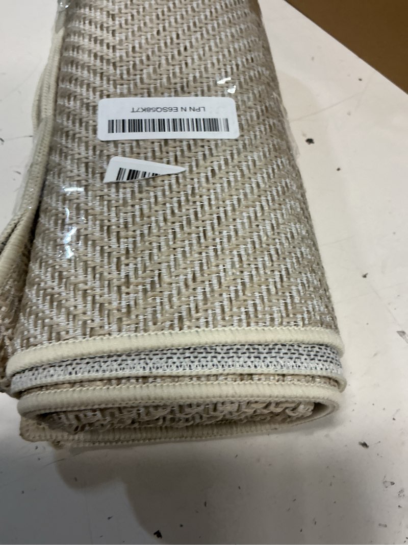 Condition photo showing Good Condition for color&geometry ultra thin indoor door mat 32"x48", machine washable front door mat non slip, low profile entrance mat indoor, absorbent carpet for inside, entry, entryway (fold) khaki 2'8" x 4' (rectangular)