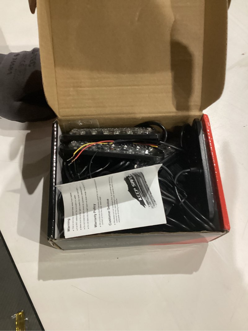 Condition photo showing Good Condition for 10pcs LED Emergency Strobe Light, Blue 6-LED Ultra Slim Surface Mount Flashing Warning Beacon Hazard Construction Caution Grille Light Bar for Truck Car Off Road Vehicles