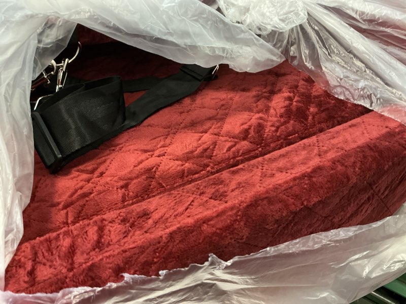 Condition photo showing As Is for Dog Car Seat for Small/Medium Dogs,6in Elevated Cushion,Fits in Front/Back Seat,Fully Detachable and Washable,2 Storage Pockets,Easy to Install (Red, Medium) Red Medium
