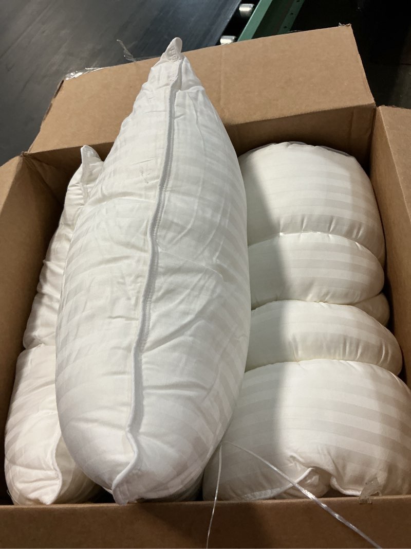 Condition photo showing As Is for beckham hotel collection bed pillows king size set of 2 | down alternative pillow for back, stomach or side sleepers king white