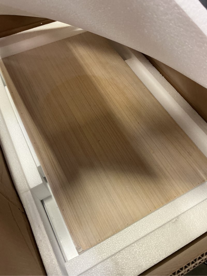 Condition photo showing Good Condition for solid wood 14 x 24 recessed medicine cabinet,3-tier, medicine cabinet organizer,wall niche, bathroom wall cabinet, recessed bathroom cabinet,recessed wall cabinet, bathroom cabinet with storage, white classic 3-tier white