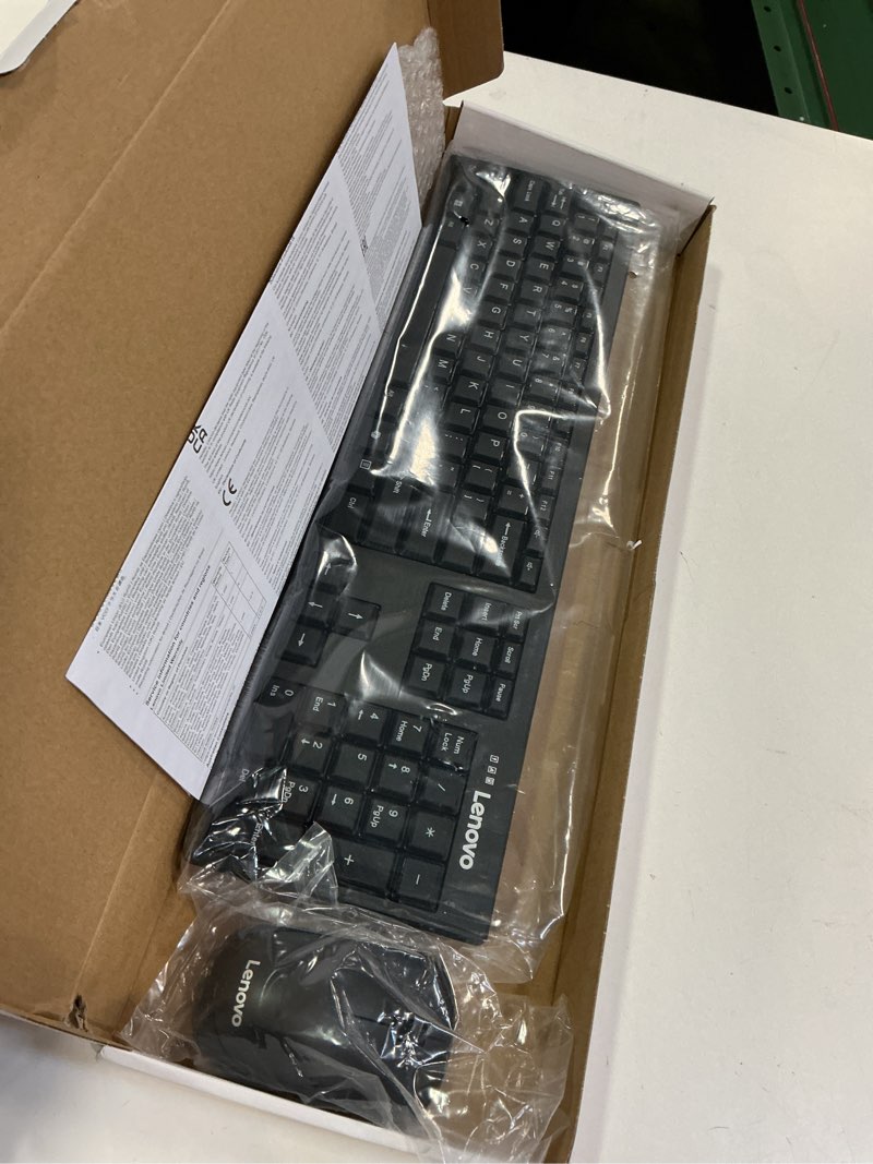 Condition photo showing Good Condition for Lenovo 100 Wireless Keyboard and Mouse Combo – Cordless Set with Spill Resistant Quiet Keys – 3-Zone Keyboard - Ambidextrous Mouse – Compact Design – Wireless USB -Black 100 Combo