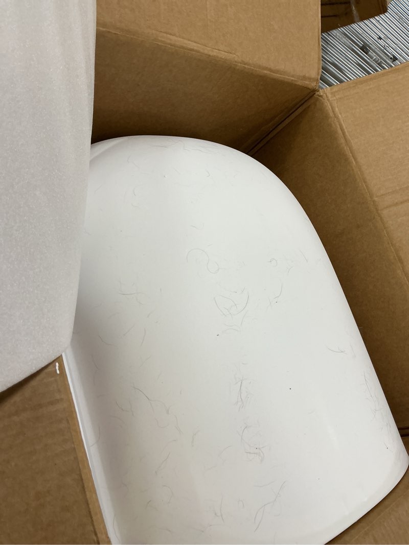 Condition photo showing As Is for MS!MAKE SURE Cat Litter Box, Large Covered Hidden Dog Proof Closed Modern Cat Litter Box Furniture with Scoop, for Odor Control and Less Tracking, Easy to Clean,26.7"x19.6"19.6", Snow White