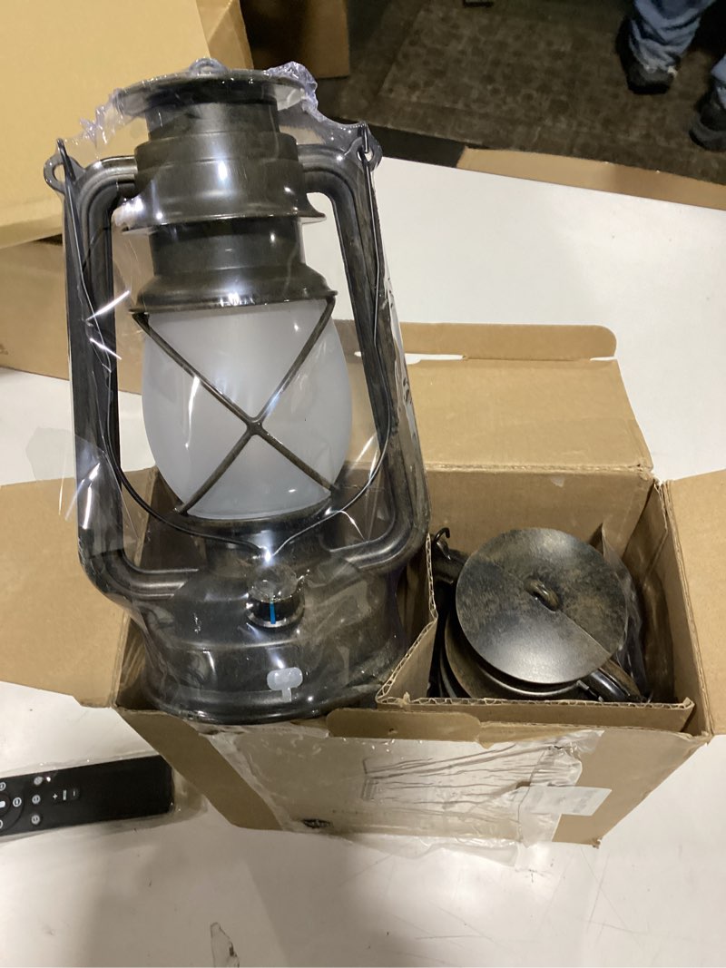 Condition photo showing New/Like New for 2 Pack Bronze Vintage 4 Modes Light LED Lanterns?Rechargeable Dancing Flame Lanterns Decorative Outdoor&Indoor, Remote Control Waterproof Hanging Lights for Camping,Patio Garden Pathway