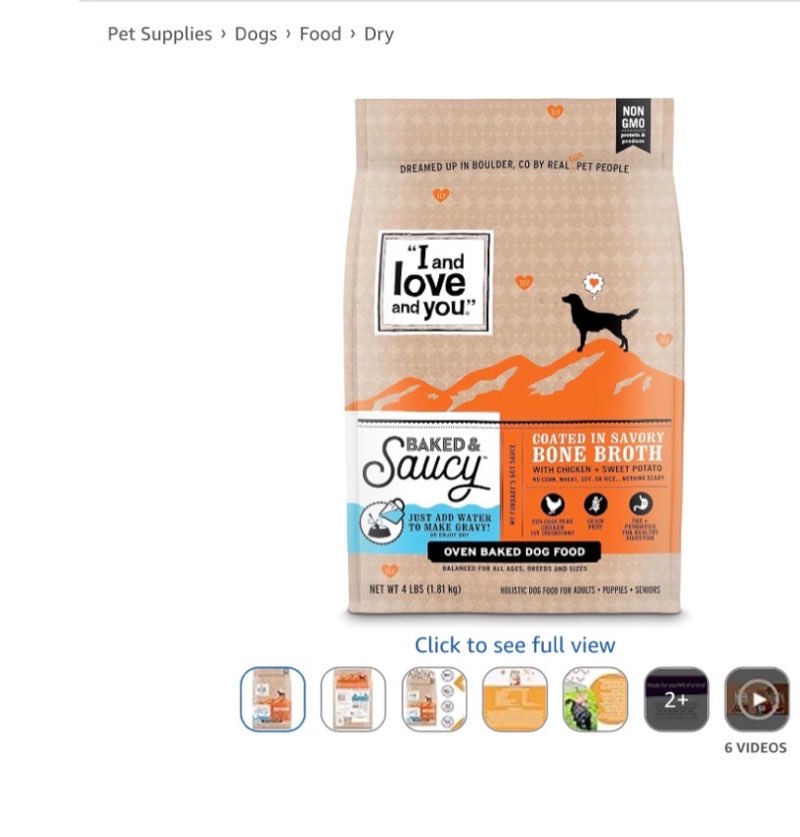 i and love and you baked and saucy dry dog food - chicken + sweet potato - prebiotic + probiotic, re