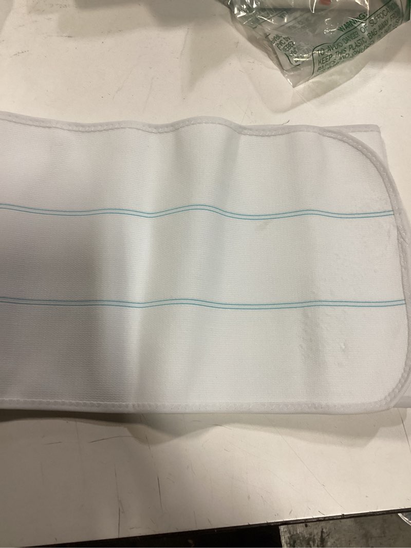 Condition photo showing New/Like New for Abdominal Binder Post Surgery Tummy Tuck Belt For Women & Men, Postpartum Belly Band Compression Stomach Wrap, Skin Friendly, Breathable - (30" - 45") 3 Panel - 9" White M (30"-45")