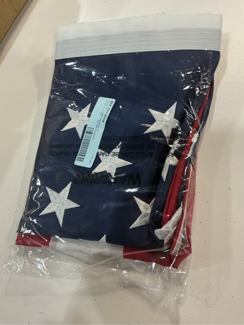 Condition photo showing New/Like New for sturdy american flag 3x5 ft outdoor heavy duty, longest lasting american flags for outside 3x5,the usa flag embroidered stars,best high wind all weather us flag