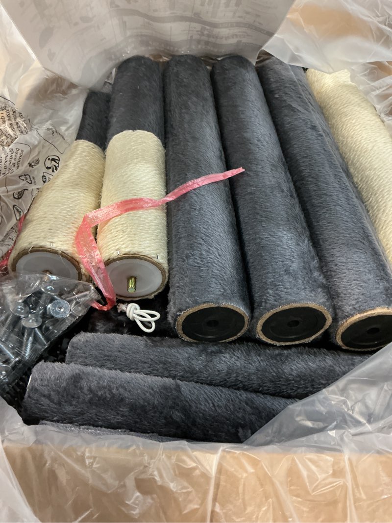 Condition photo showing Good Condition for Cat Tree Tower for Indoor Cats Large Adult - 65 inch Extra Tall Cat Condo Trees with Scratching Post Hammock Perch - XL Sturdy Big Heavy Duty Multi Level Cat House Towers - Kitty Climbing Furniture Dark Grey