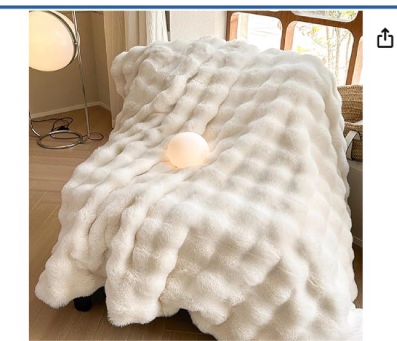 merrylife luxury thick plush faux rabbit fur throw blanket ultra-plush cozy soft decorative blanket use for couch bed travel (beige,60\"*80\") ( similar
