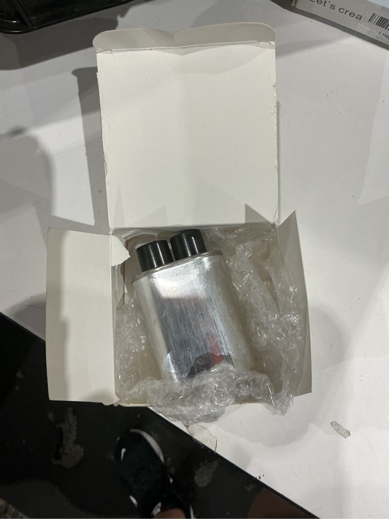 Condition photo showing As Is for tnisesm microwave capacitor 0.91uf 2100v, high voltage capacitor 1/4" standard terminal connection pin, compatible with whirlpool etc.