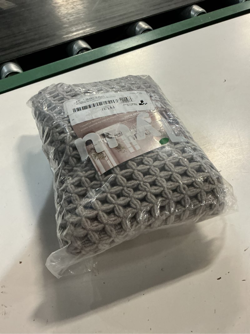 Condition photo showing New/Like New for tyuu waffle bath mat, boho bathroom rugs non slip washable super absorbent quick dry bath mat farmhouse bathroom decor, 30"x20" light grey light grey 1'8" x 2'6" (rectangular)