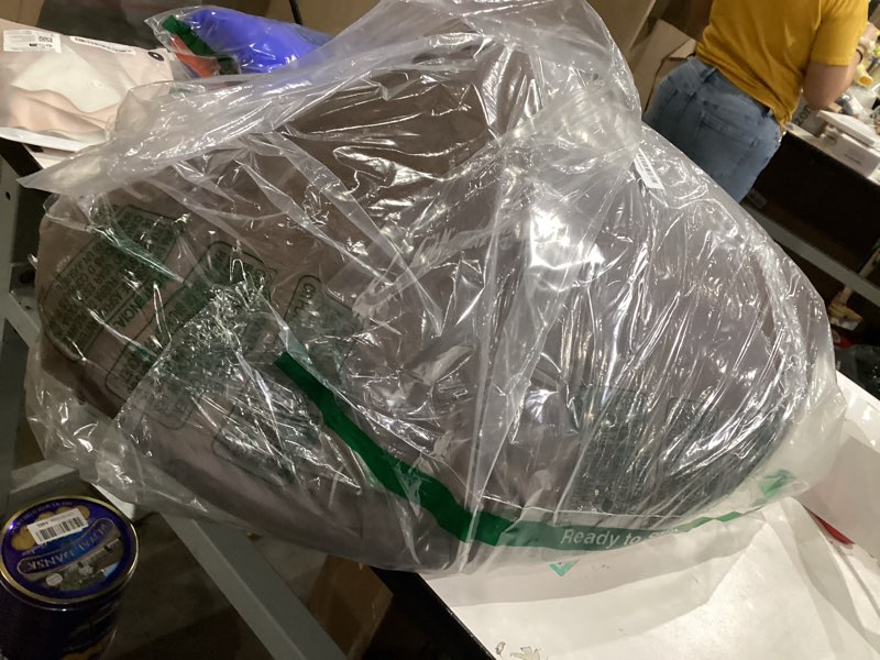 Condition photo showing As Is for FurHaven Round Orthopedic Dog Bed for Medium Dogs, Egg Crate with a Solid Orthopedic Foam Base with Attached Blanket Hood and Removable Washable Cover, Medium, Sherpa & Suede Snuggery, Espresso Espresso Medium