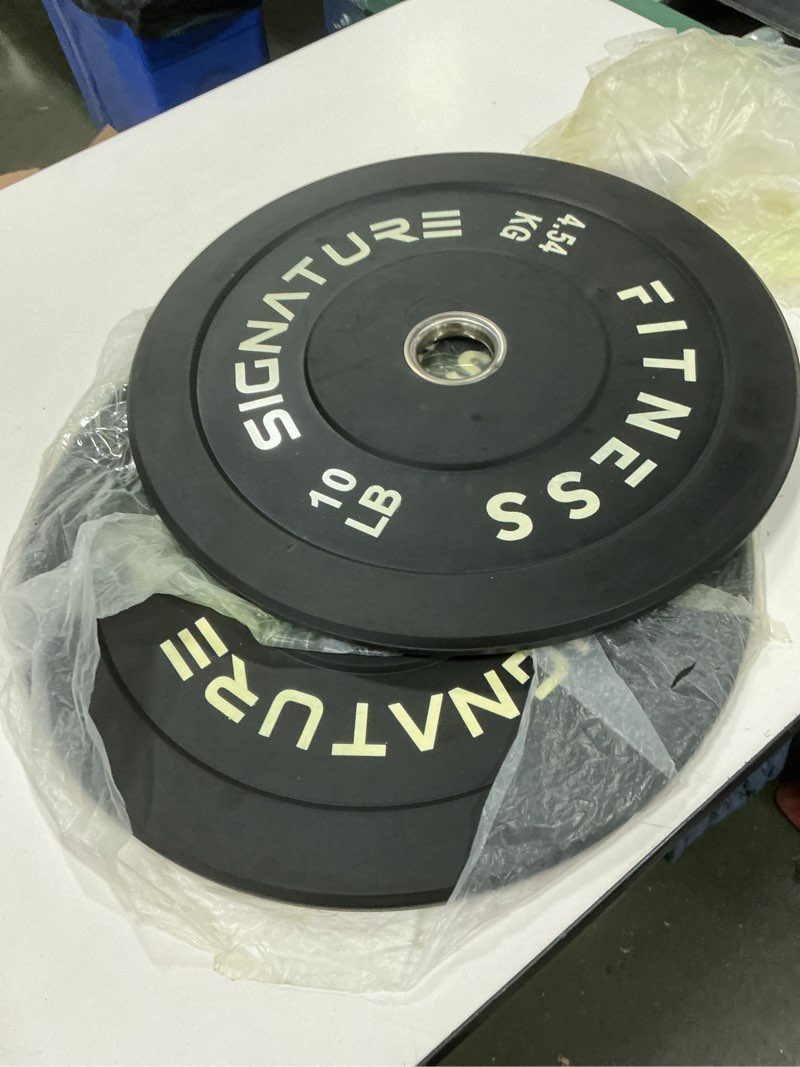 Condition photo showing New/Like New for Fitvids Olympic Bumper Plates Set, 2\\\\\\\" Weight Plates for Strength Training & Weightlifting, Set of 2 , 10 lb