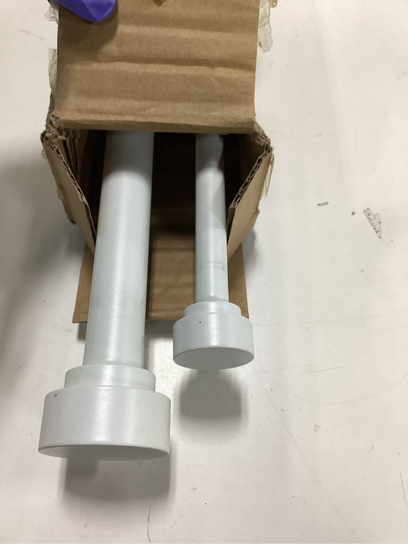 Condition photo showing Good Condition for Heavy Duty Double Curtain Rods With Cylindrical Cap Finials 36 to 72" Telescoping 1 Inch Diameter Front and 5/8 Inch Diameter Back Window Drapery Rod, Matte White Matte White 36-72"
