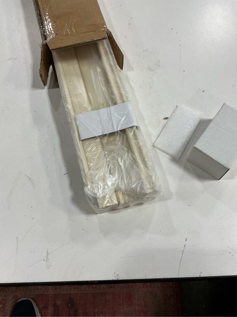 Condition photo showing New/Like New for LazBlinds 1" Vinyl Mini Blinds for Doors, Cordless French Door Blinds for Privacy, Light Filtering Privacy Horizontal Shades for Front Door Patio Sidelight Glass Door, 26" W x 72" H, Beige Beige 26"W x 72"H