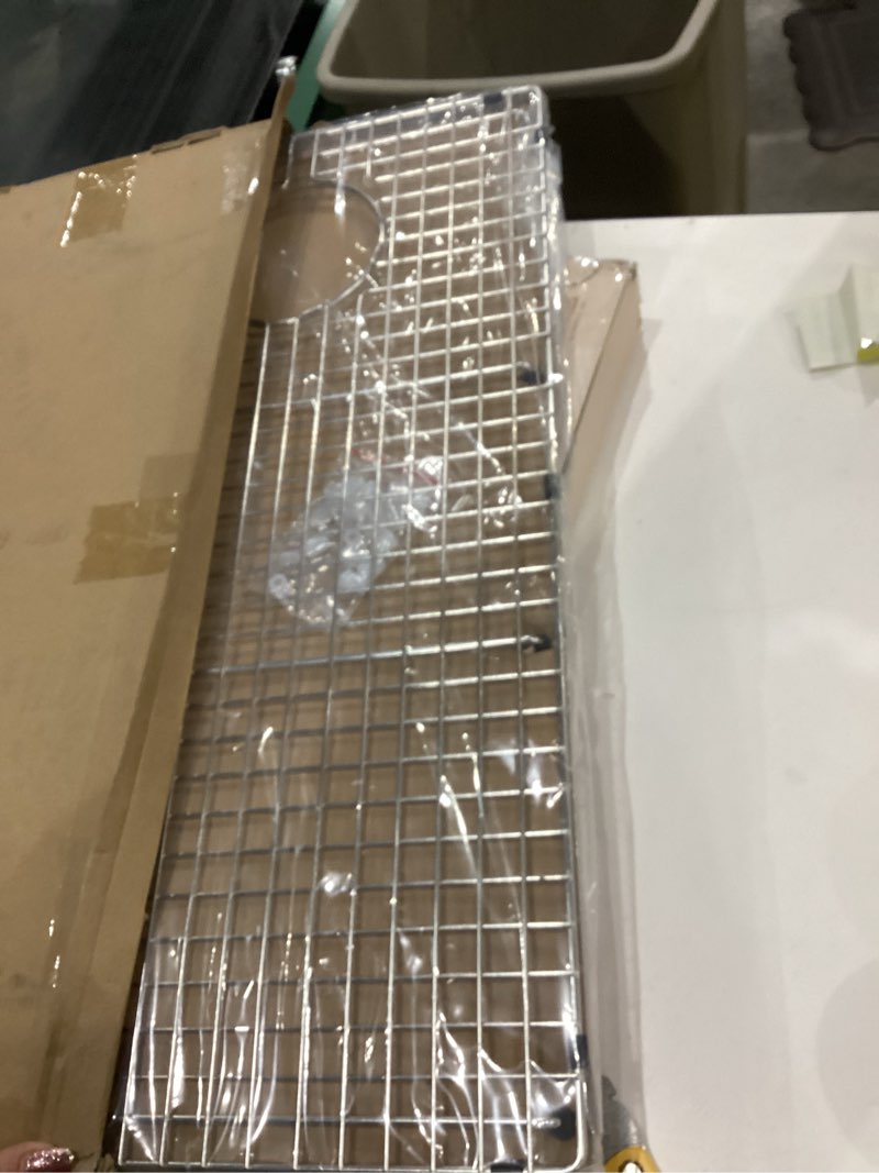 CIPOTAL 27 in. x 14 in. Side Drain Sink Protector with Supersoft Silicone Feet in 304 Grade Stainles