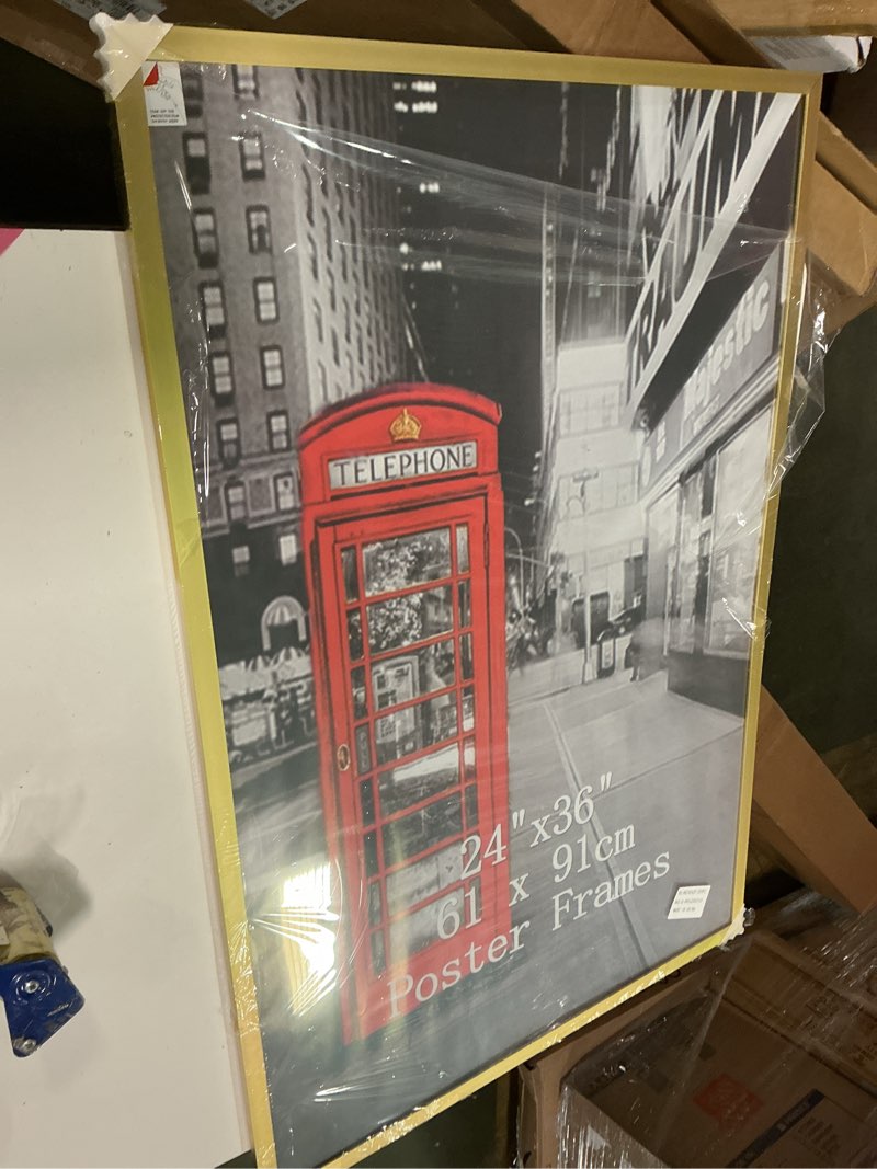 Condition photo showing Good Condition for upsimples 24x36 Picture Frame, Display Pictures 24x36  with Mat or 24x36 Without, Wall Hanging Poster Frames, Gold, 1 