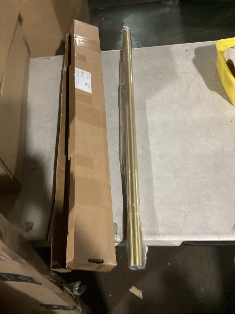 Condition photo showing Good Condition for blasthome® non-adjustable luxury curtain rods for windows, 1 ¼” rod set, 3 foot fixed length, brushed gold single rod brushed gold 3 foot