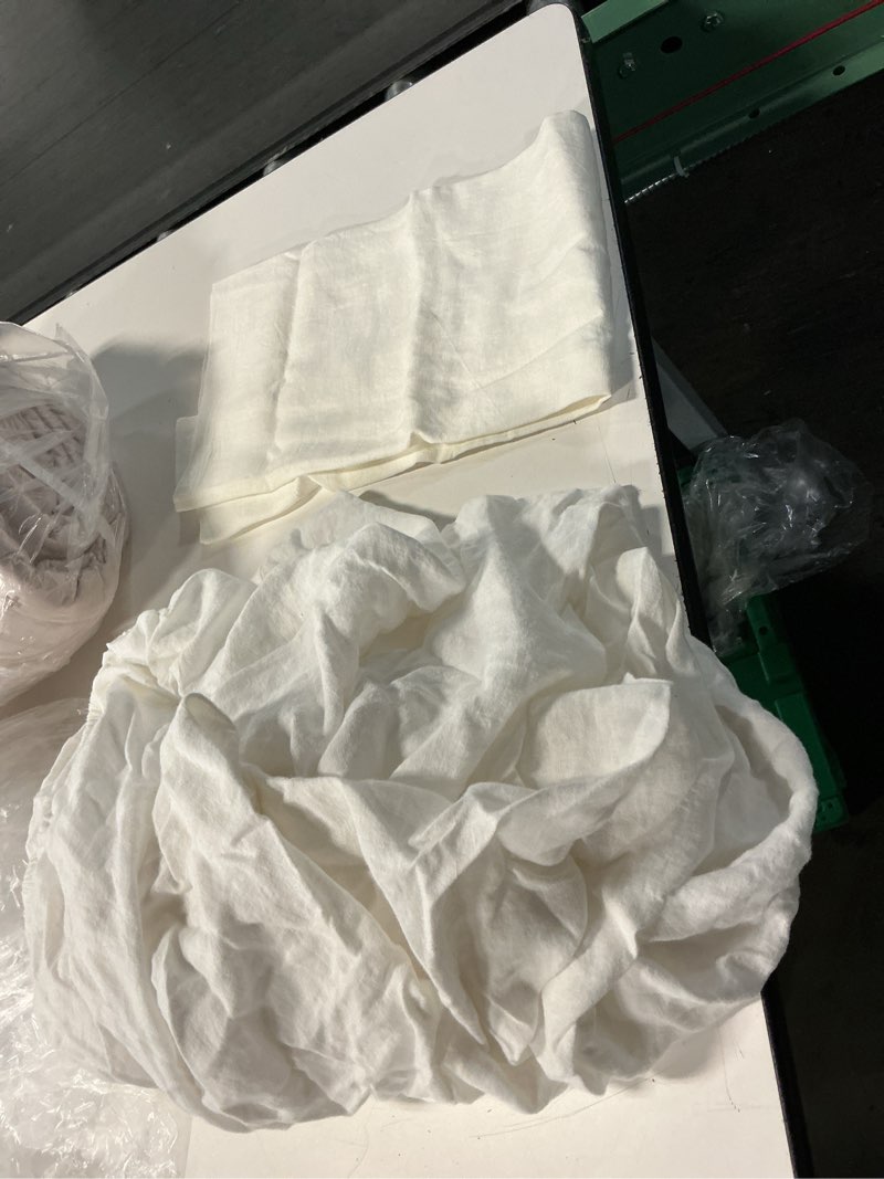 Condition photo showing As Is for european linen fitted sheet set, twin xl, white