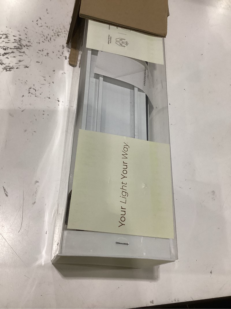 Condition photo showing As Is for allesin zen cordless zebra blinds 22" w x 48" h white, dual layer day and night shades, room darkening blackout & uv protection, child & pet safe, easy install, home office window treatment white-light filtering 22"w x 48"h