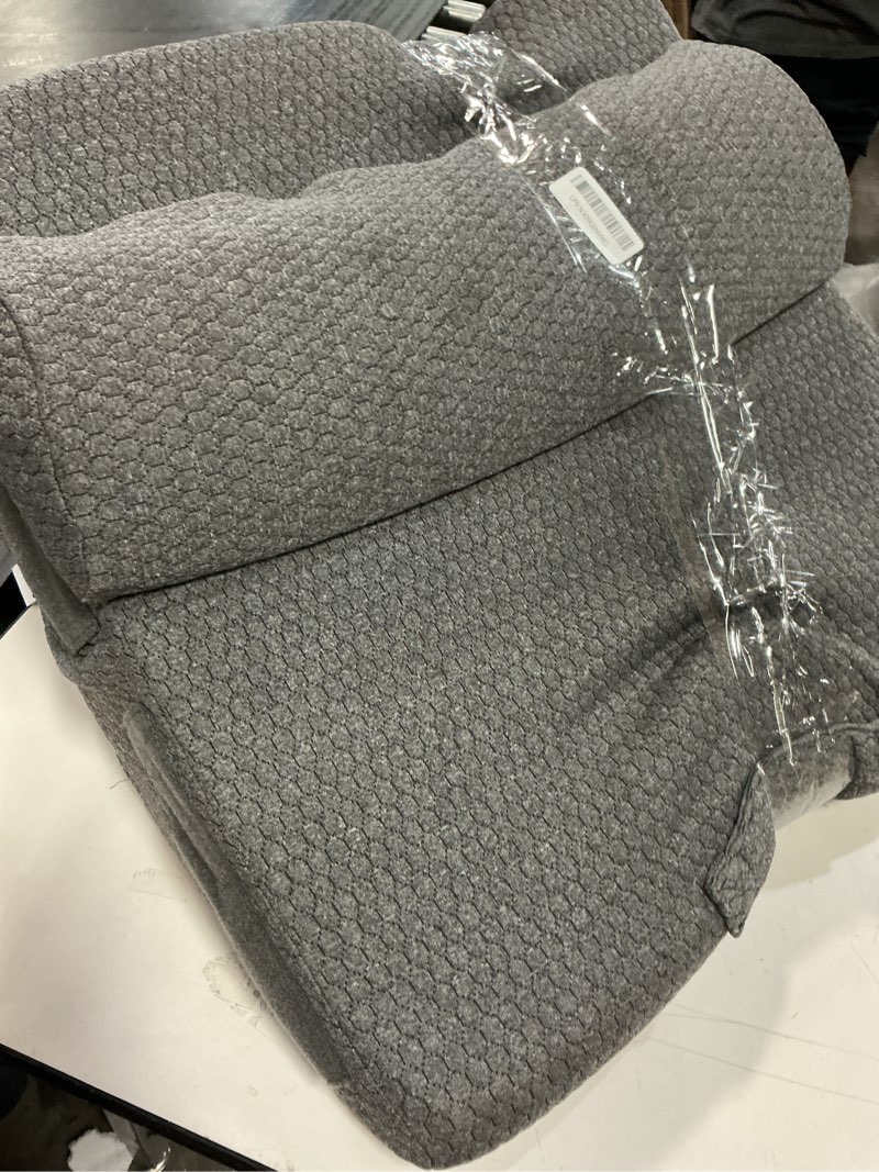 Condition photo showing Good Condition for Bedluxe 3Pcs Orthopedic Bed Wedge Pillow Set, Foam Wedge Pillow Post Surgery for Back, Leg and Knee Support, Adjustable 9&12 Inch Folding Triangle Pillow for Sleeping, Acid Reflux, Snoring, Dark Grey Dark Grey Adjustable 9&12 Inch + 1 Head Pillow