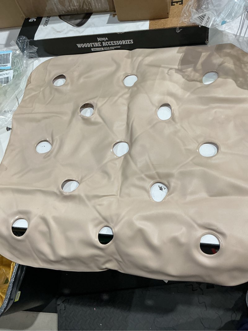 Condition photo showing As Is for waffle pre-inflated seat cushion pad (17" x 17", beige)