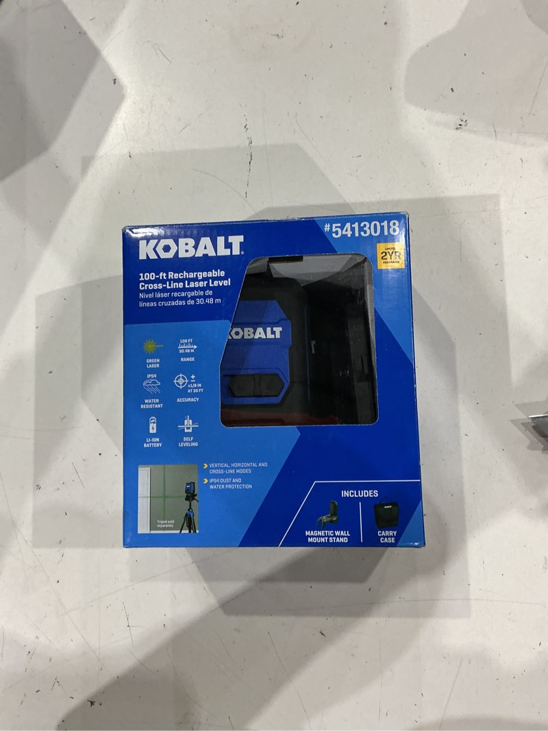 Condition photo showing Good Condition for kobalt 100-ft green self-leveling cross-line laser level kit