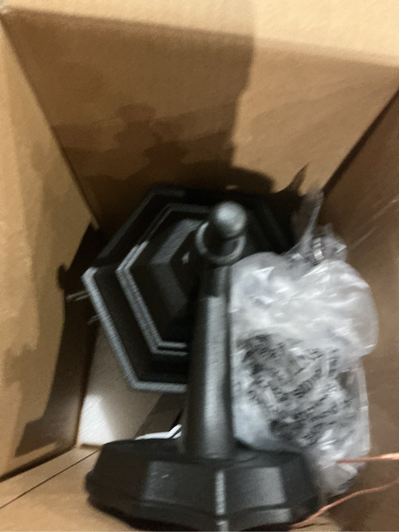 Condition photo showing As Is for project source henfield 1-light 11.81-in h matte black outdoor wall light