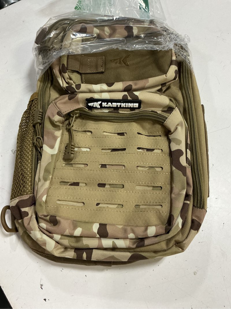 Condition photo showing Good Condition for kastking blowbak tactical sling tackle bag-lightweight fishing backpack storge fishing gear and equipment,gift for men a: khaki camo?14” x 8” x 6”? standard