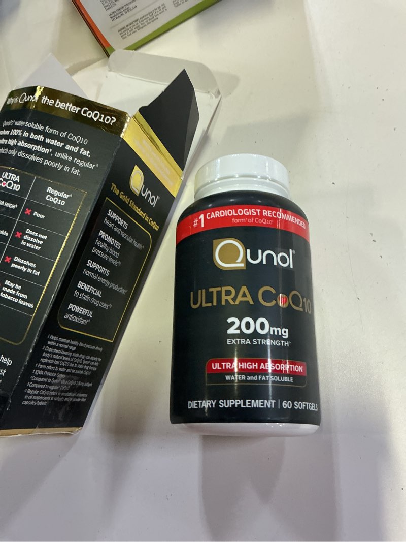 Condition photo showing New/Like New for exp date-05/31/2029) qunol coq10 200mg softgels, ultra coq10 - ultra high absorption coenzyme q10 supplements - antioxidant supplement for vascular and heart health & energy production - 2 month supply - 60 count unflavored 60 count (pack of 1)
