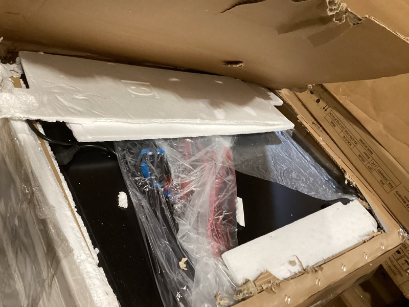 Condition photo showing As Is for igloo upright chest freezer, 5.0 cu. ft., black