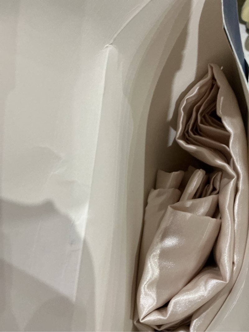 Condition photo showing Good Condition for queen satin pillowcase for hair 2pc,similar to silk pillow cases,easier care than silk pillowcase,gifts for women men,beige,20x30 & envelope closure and 2 satin scrunchies 01-beige queen (20x30 inch)