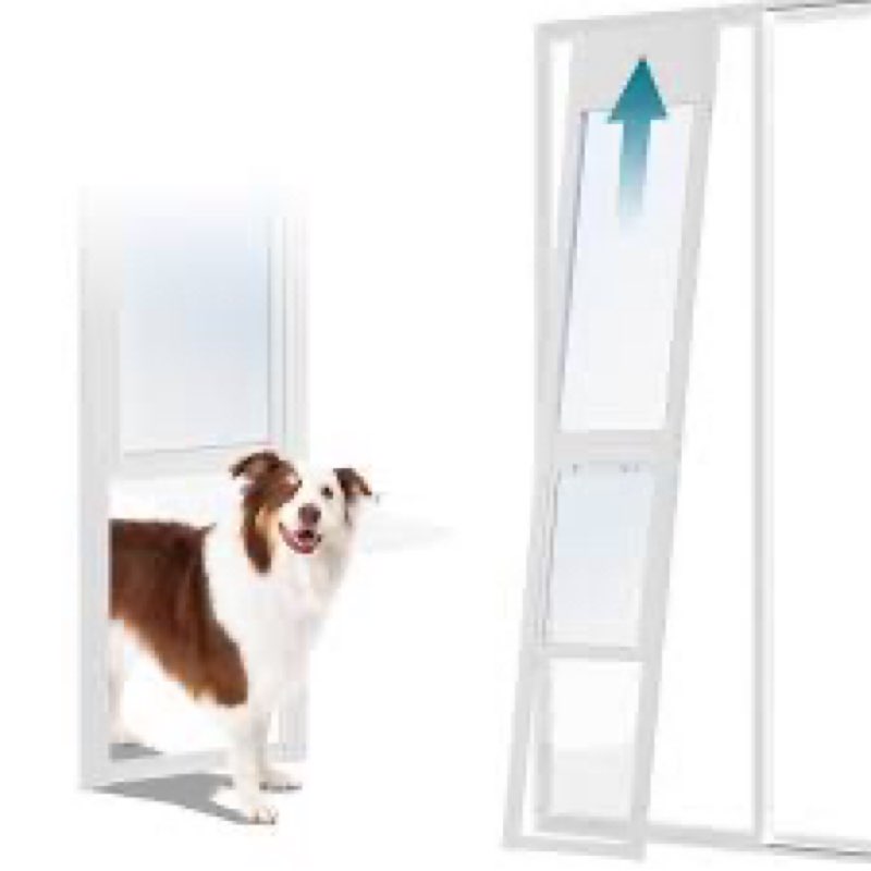 Dog Door For Sliding Glass Door, Adjustable Height, Doggy Door With Lock For Renters And Apts