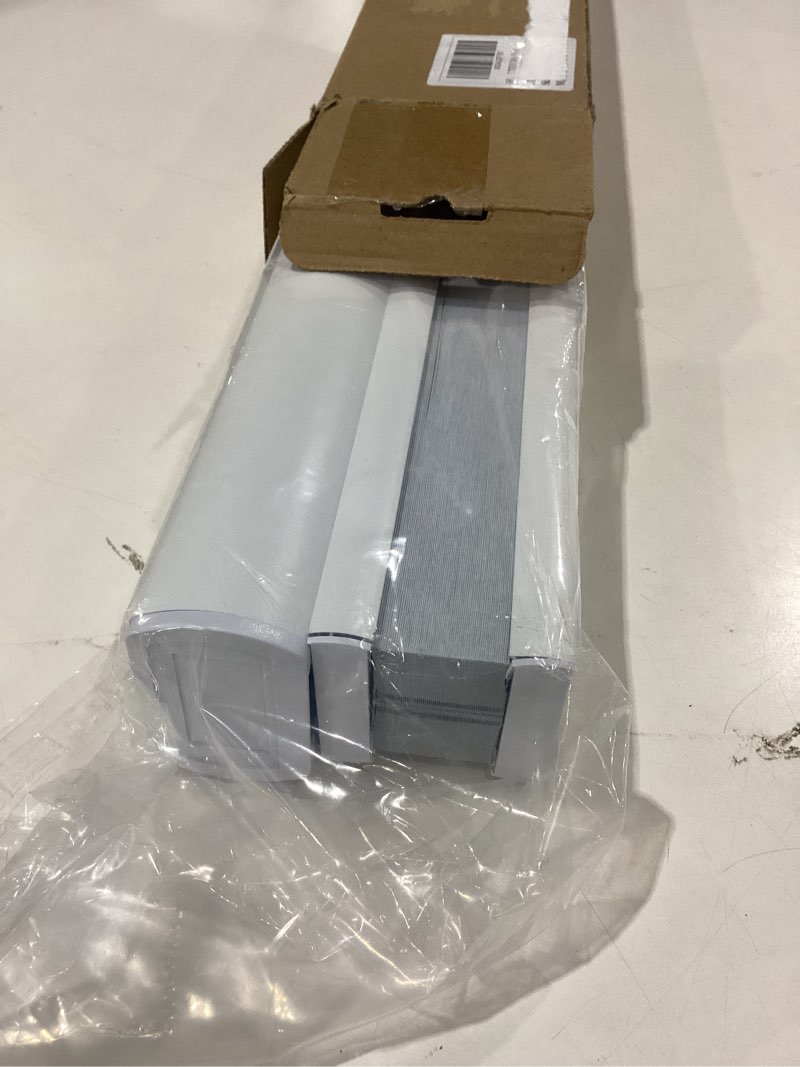 Condition photo showing New/Like New for Joydeco No Tools No Drill Blinds for Indoor Windows, Cordless Window Blinds Cellular Shades Top Down Bottom Up Blackout Honeycomb Blinds Thermal Insulated Noise Reduction (White, 25" W x 64" H)