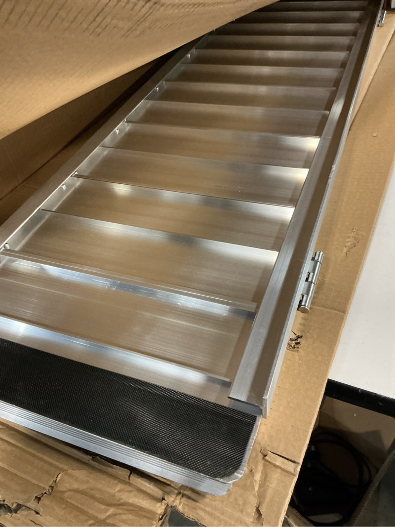 Condition photo showing Good Condition for VNN Portable Wheelchair Ramp 4FT, Non-Slip Aluminum Ramps for Wheelchairs for Home, Handicap Wheelchair Ramps for Home Steps, Aluminum Loading Dock Plates, Doorways Aluminum 4FT (Usable height 4-12 inch)