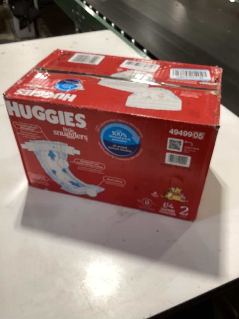 Condition photo showing New/Like New for Huggies Size 2 Diapers, Little Snugglers Baby Diapers, Size 2 (12-18 lbs), 84 Count, Packaging May Vary Size 2 84