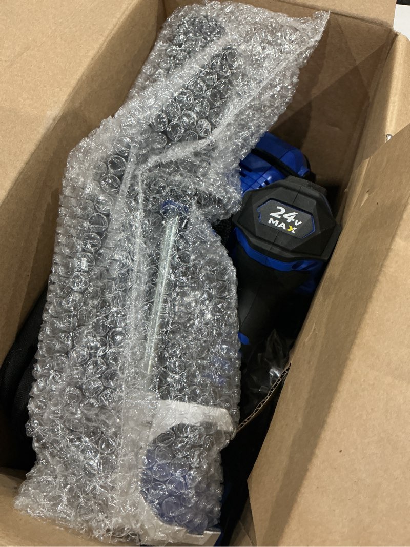 Condition photo showing As Is for kobalt 24-volt 1/2-in keyless brushless cordless drill (1-battery, charger and soft bag included)
