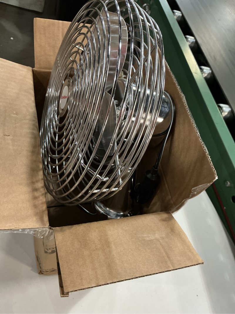 Condition photo showing Good Condition for 12v portable fan rv | truck cooling heavy duty 9" metal clip-on car fan bus | boat | forklift | car | camper | lawn | mower | tractor 2-speed high velocity silver