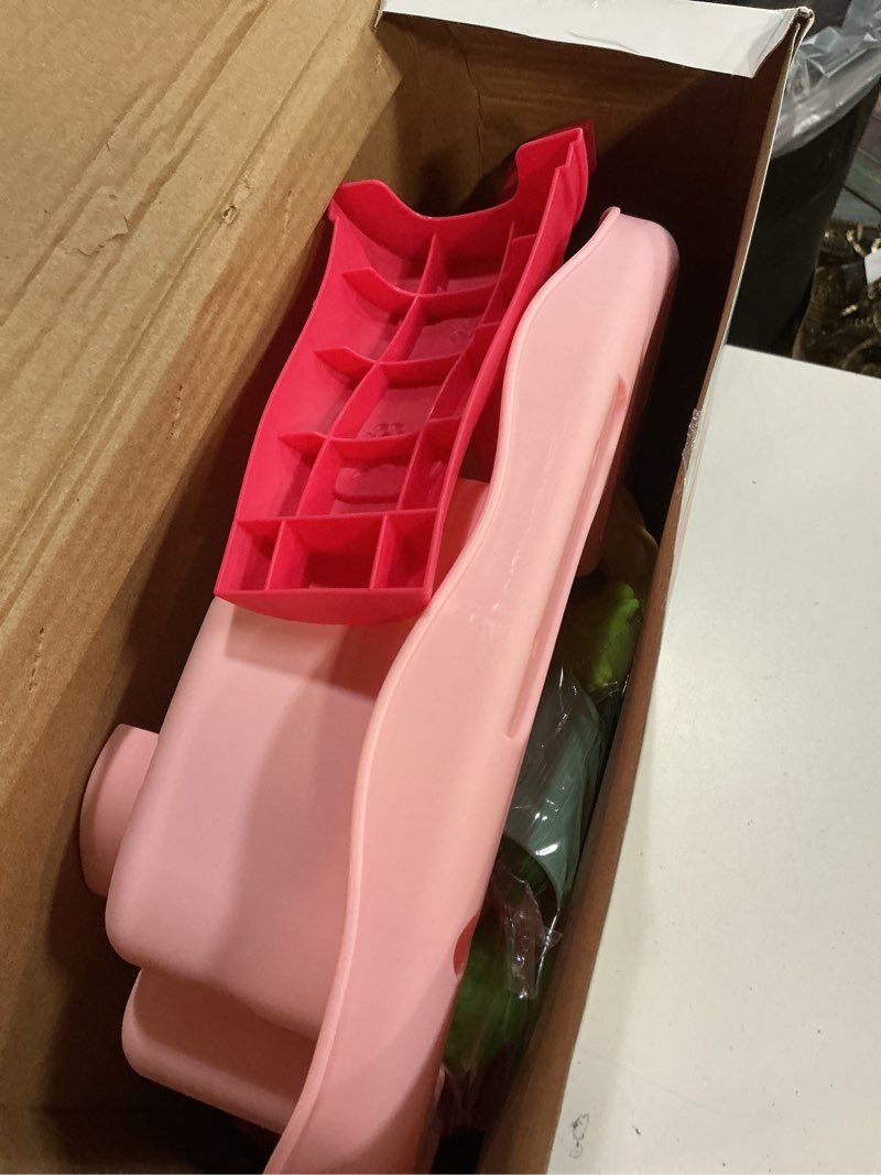 Condition photo showing As Is for 2027 upgraded toddlers 1-3 sand water table toy with electric pump, kids sand water with faucet/play food accessories/fishing toy, kitchen play sink toys for girl boy age 3+ (pink)