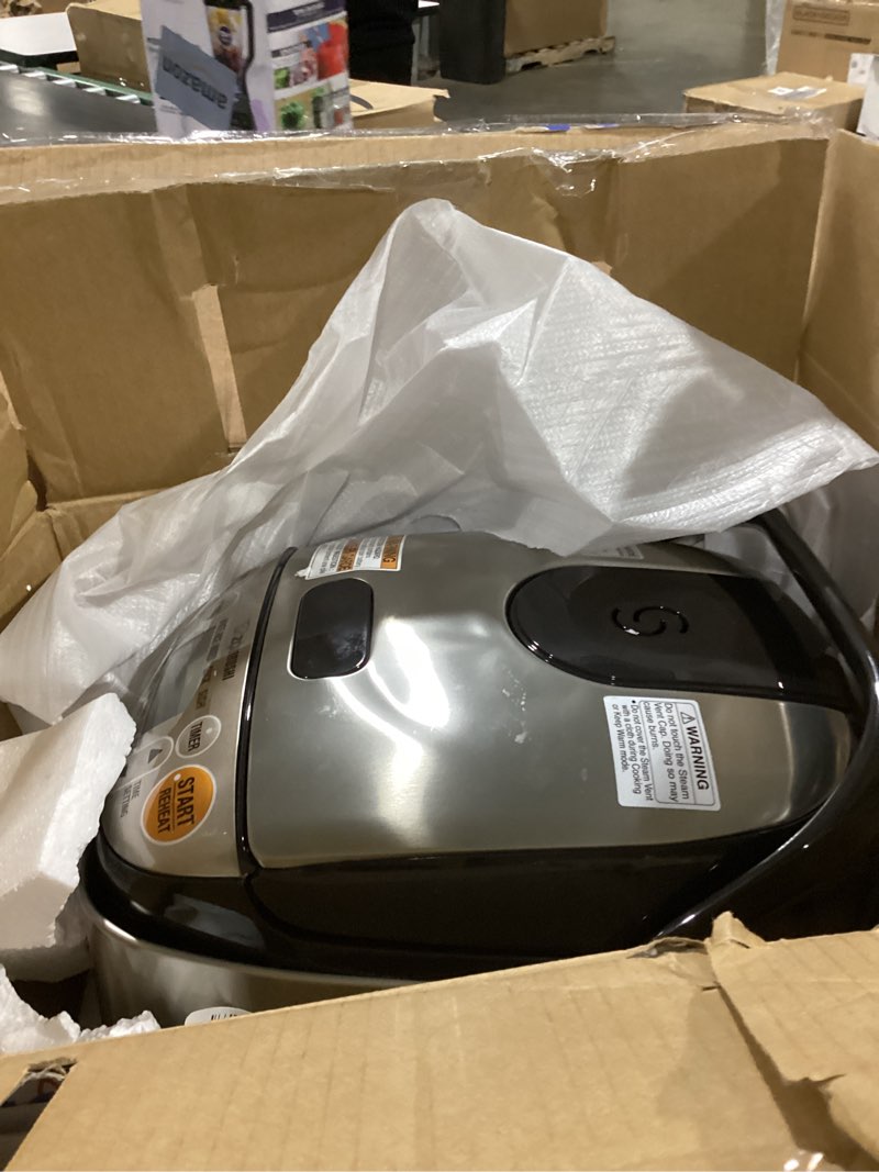 Condition photo showing As Is for Zojirushi Micom 3-Cup Compact Size, Multiple Settings, Stainless Steel Made, Built-In Retractable Power Cord and Easy to Transport Rice Cooker and Warmer Stainless Black 3-Cups (uncooked), Rice Cooker & Warmer